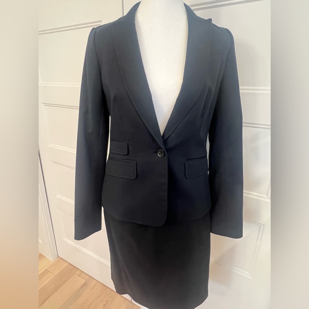 Banana republic 3 piece suit summer cotton black